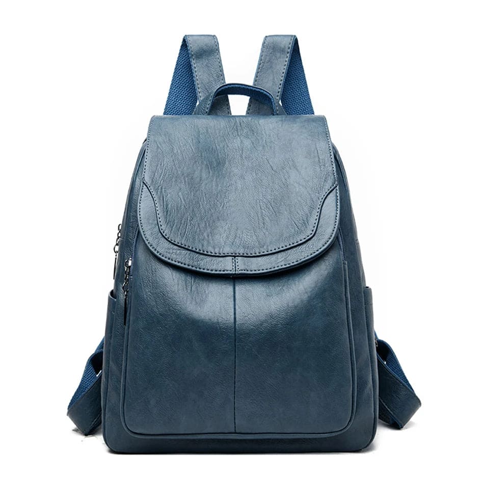 Anti-Theft Leather Backpack Women's Secure Stylish Travel City Daypack