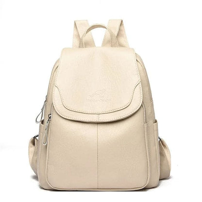 Anti-Theft Leather Backpack Women's Secure Stylish Travel City Daypack