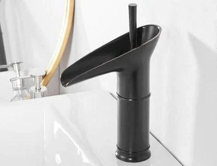 Antique Waterfall Bathroom Sink Faucet Solid Brass Single Handle Mixer Tap