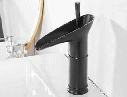 Antique Waterfall Bathroom Sink Faucet Solid Brass Single Handle Mixer Tap