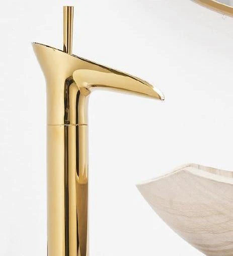 Antique Waterfall Bathroom Sink Faucet Solid Brass Single Handle Mixer Tap