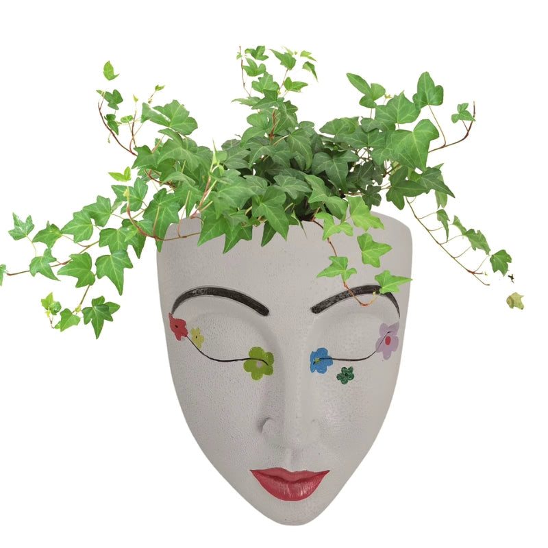 Artistic Face Wall Planter Creative Hanging Plant Pot Modern Indoor Decor