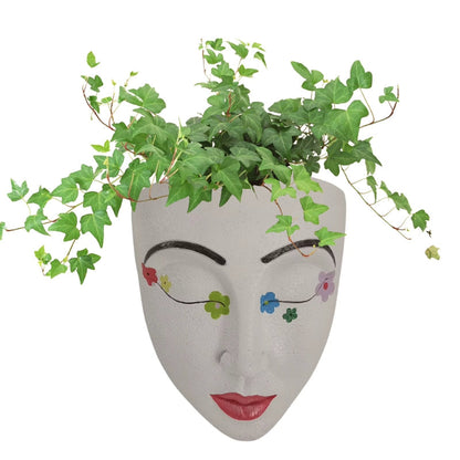 Artistic Face Wall Planter Creative Hanging Plant Pot Modern Indoor Decor