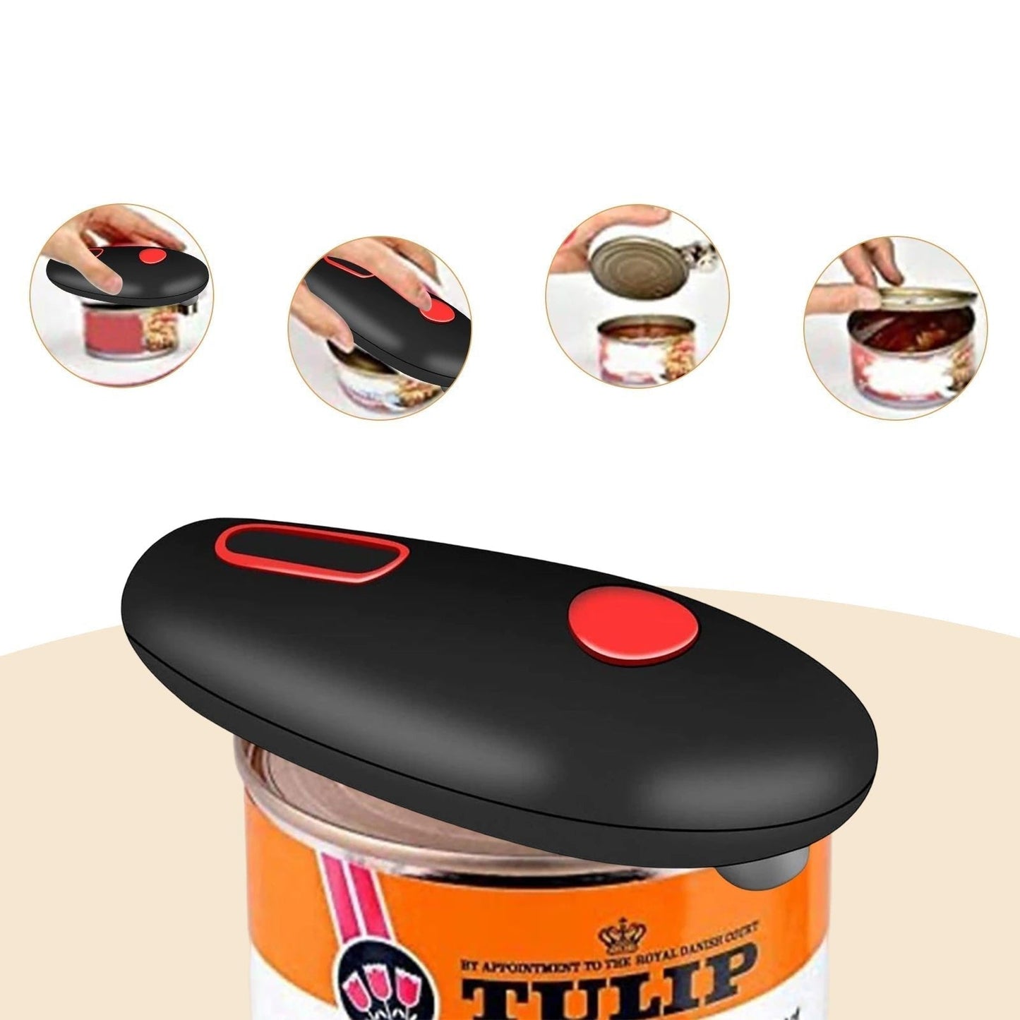 Automatic Can Opener One-Touch Electric Can Opener for Effortless & Safe Opening