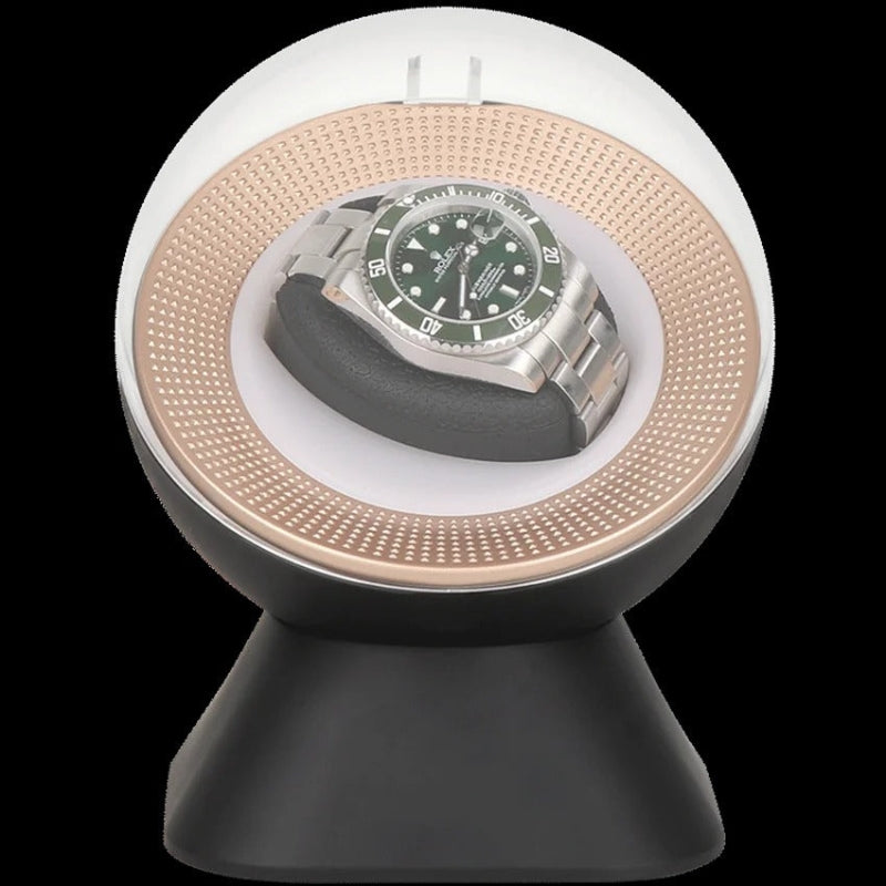 Automatic Watch Winder LED Display Case Quiet Motor Continuous Rotation Transparent Cover