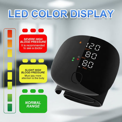 Automatic Wrist Blood Pressure Monitor with USB Rechargeable Battery