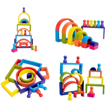 Baby Soft Stacking Blocks Teething Sensory Building Toys for Motor Skills Development