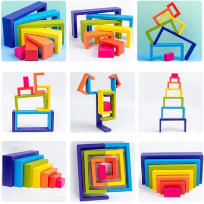 Baby Soft Stacking Blocks Teething Sensory Building Toys for Motor Skills Development