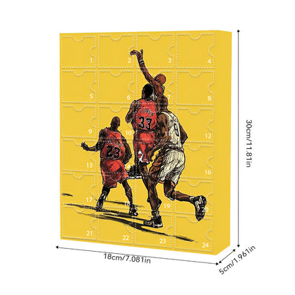 Basketball Advent Calendar Collectible Figure Holiday Countdown Set