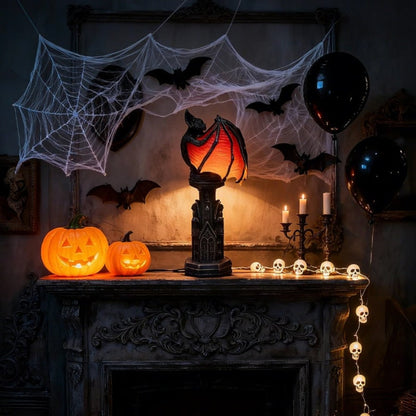 Bat Lamp Halloween Decoration Gothic Table Light Spooky Home Accent