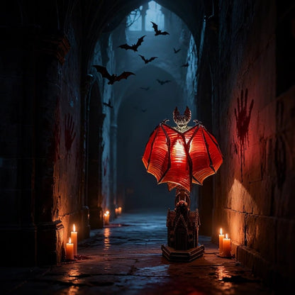 Bat Lamp Halloween Decoration Gothic Table Light Spooky Home Accent