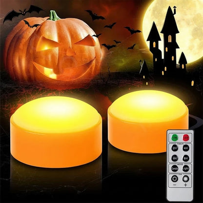 Batteridrevne orange græskarlys, Halloween-dekoration til indendørs fester