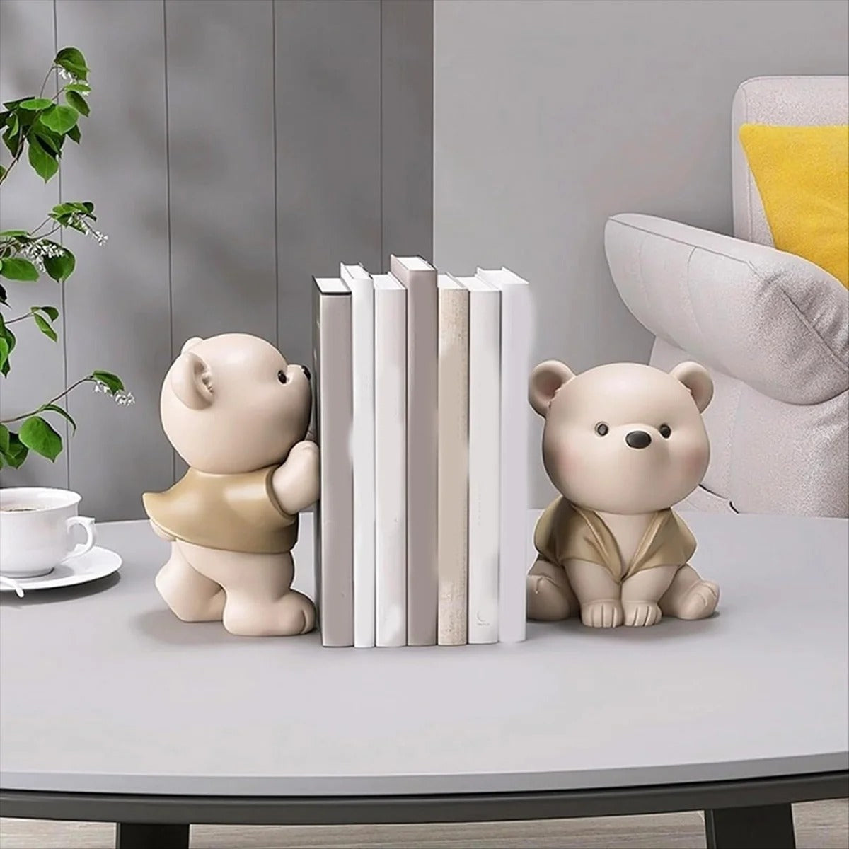 Bear Bookends Set Decorative Weighted Book Holders For Shelves And Desks
