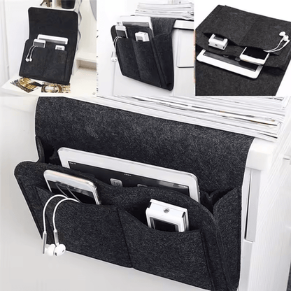 Bedside Hanging Felt Organizer Bed Caddy Storage Pocket for Phone Remote Books Glasses