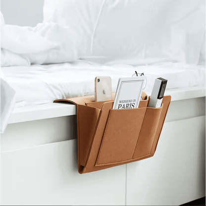 Bedside Hanging Felt Organizer Bed Caddy Storage Pocket for Phone Remote Books Glasses