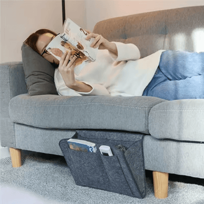 Bedside Hanging Felt Organizer Bed Caddy Storage Pocket for Phone Remote Books Glasses