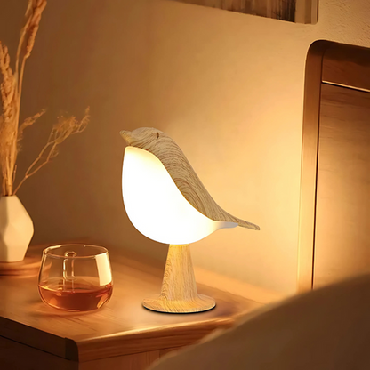 LED-stemningslampe med fuglemotiv, berøringsstyring, genopladelig aromadiffuser