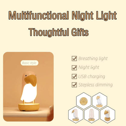 Bird Shaped Rechargeable Night Light with Push Button Control and Wireless Portable Design