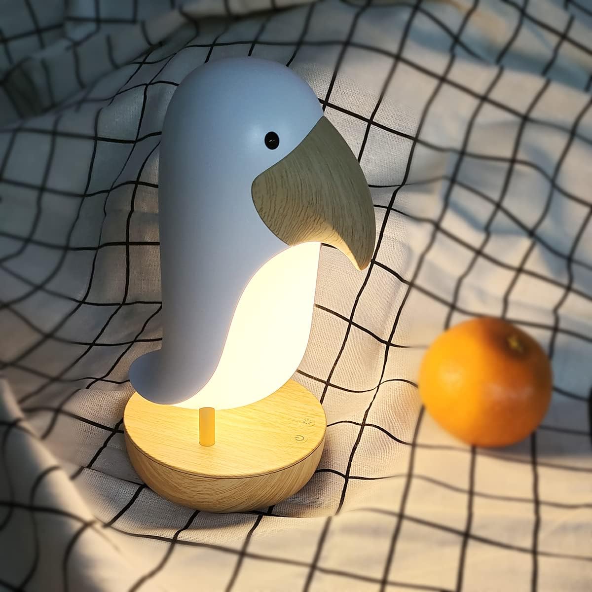 Bird Shaped Rechargeable Night Light with Push Button Control and Wireless Portable Design