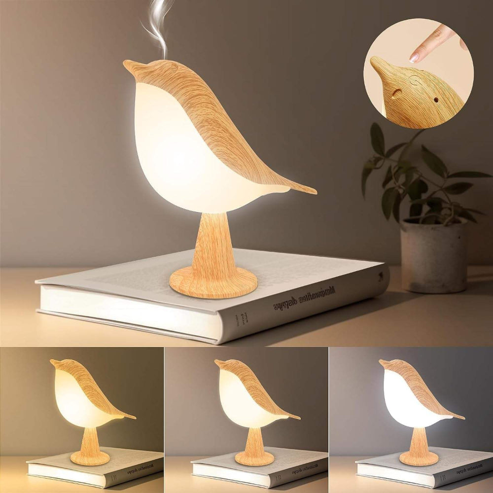 Bird Shaped Wooden Rechargeable Table Lamp