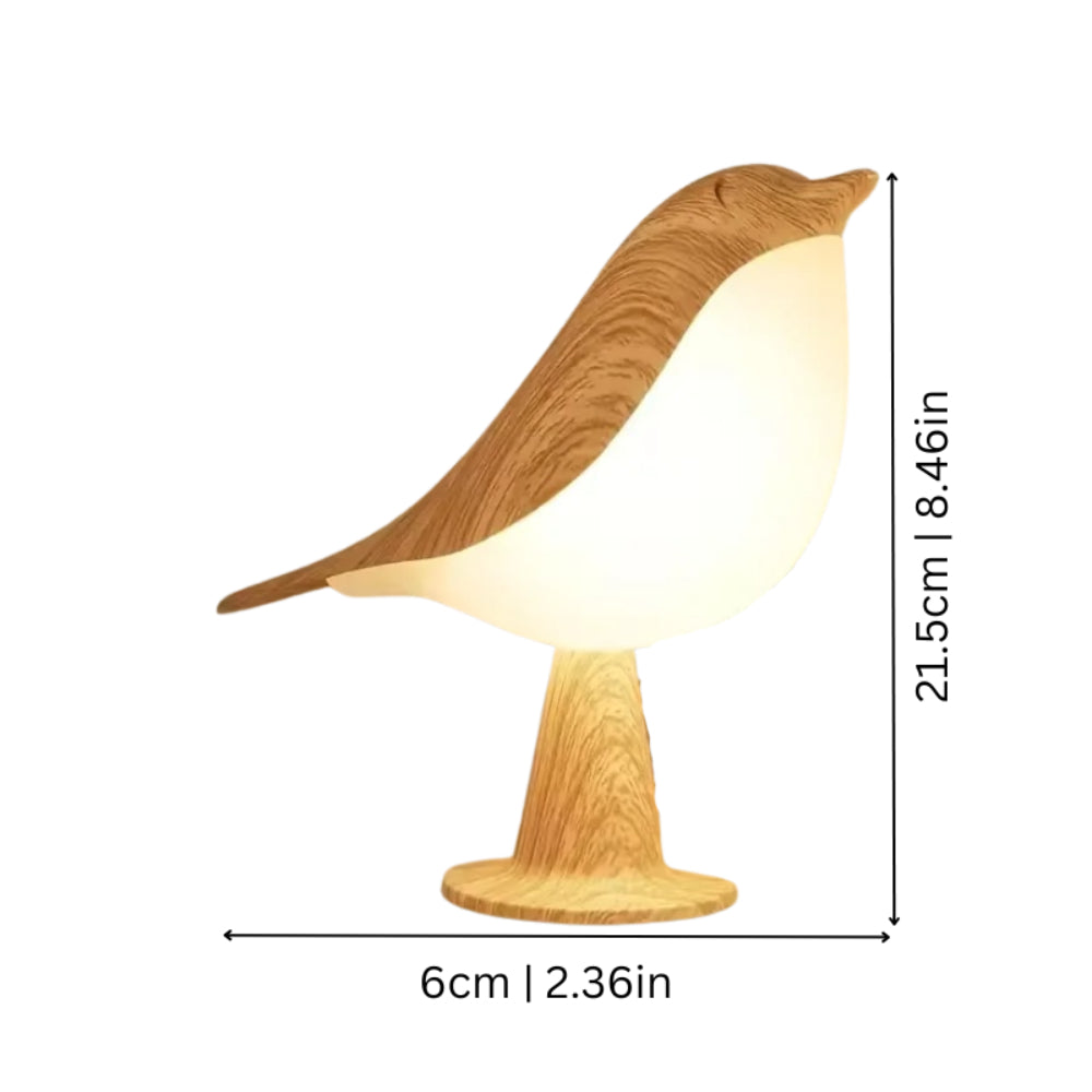 Bird Shaped Wooden Rechargeable Table Lamp
