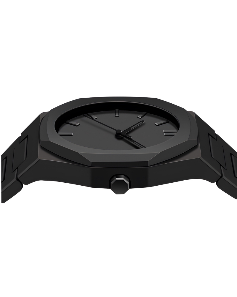 Black Men's Luxury Watch Large Dial Waterproof Stainless Steel Wristwatch