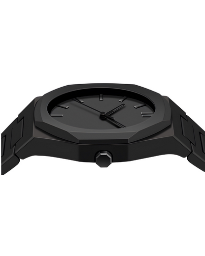 Black Men's Luxury Watch Large Dial Waterproof Stainless Steel Wristwatch