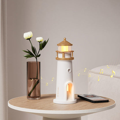 Bluetooth Speaker Lamp Moon Projection Night Light Lighthouse LED Decor