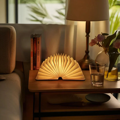 Book Shaped LED Night Light USB Rechargeable Touch Dimmable Decorative