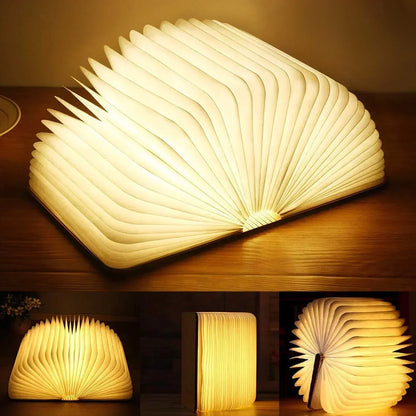 Book Shaped LED Night Light USB Rechargeable Touch Dimmable Decorative