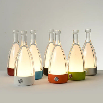 Bottle Design Rechargeable Table Lamp Dimmable LED Modern Cordless Desk Light
