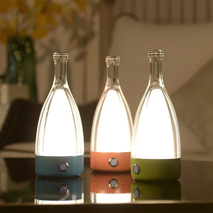 Bottle Design Rechargeable Table Lamp Dimmable LED Modern Cordless Desk Light