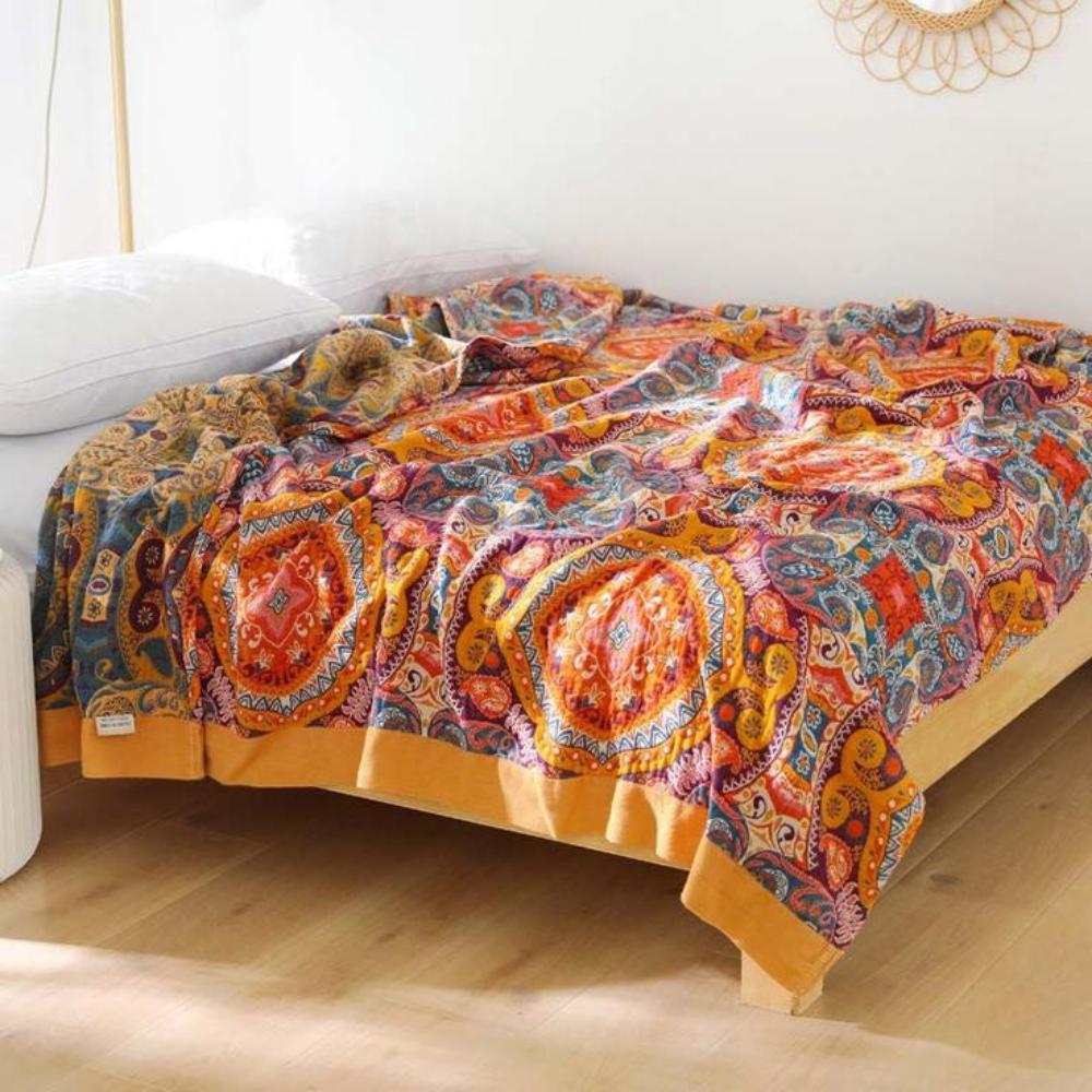 Breathable Reversible Blanket with Cooling Feel for All Season Use