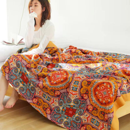 Breathable Reversible Blanket with Cooling Feel for All Season Use