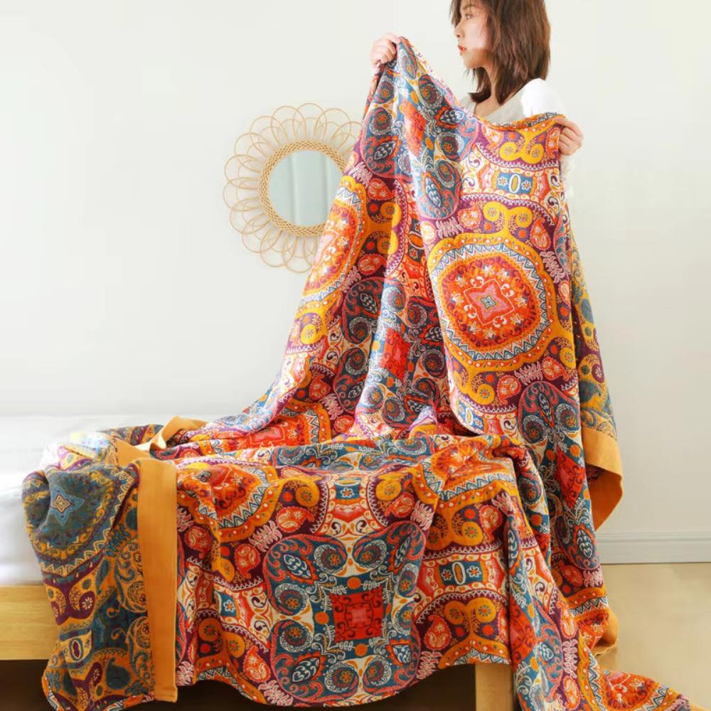 Breathable Reversible Blanket with Cooling Feel for All Season Use