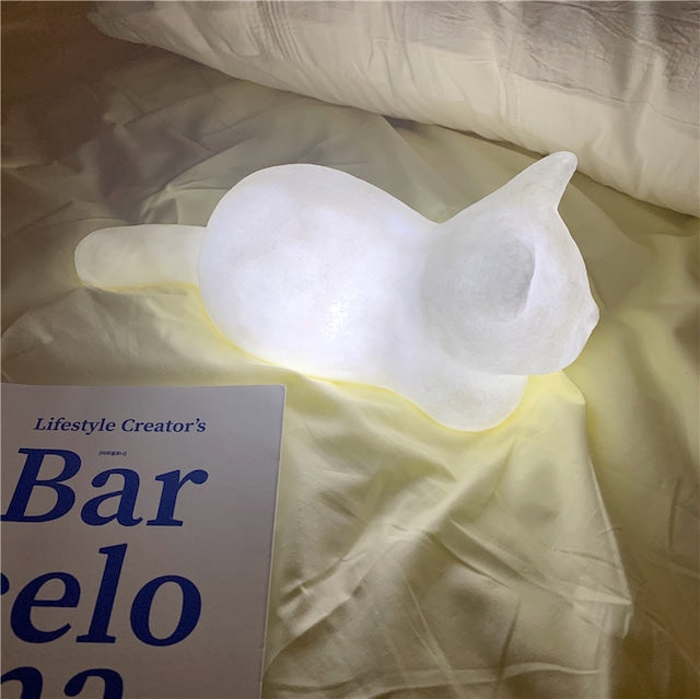 Cat Night Light Dreamy Wireless Touch Lamp Silicone Bedroom Decor Cute
