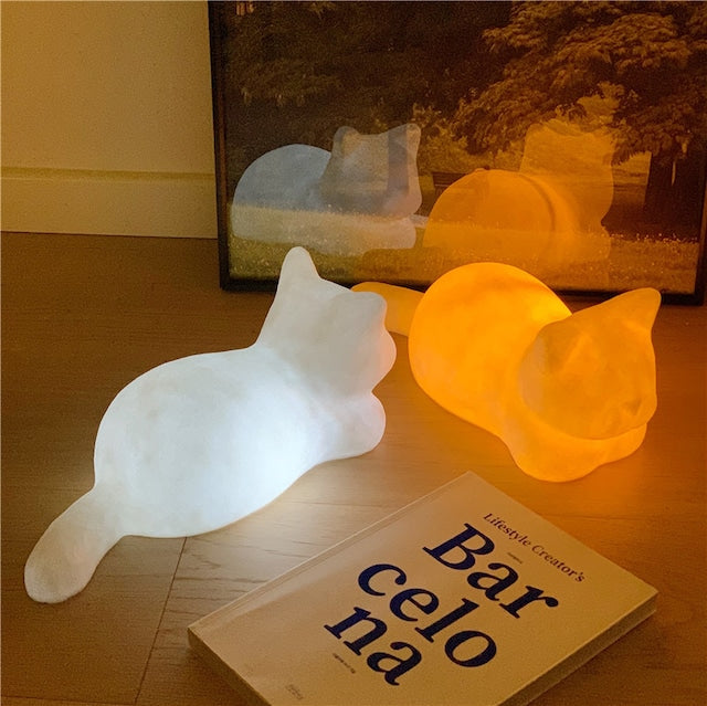 Cat Night Light Dreamy Wireless Touch Lamp Silicone Bedroom Decor Cute