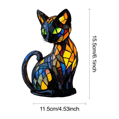 Cat Shape Glass Table Lamp Colour Changing Decorative Indoor Light