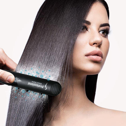 Ceramic Hair Steam Straightener – Professional Steam Flat Iron with Adjustable Heat