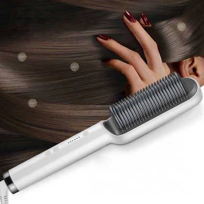 Ceramic Hair Straightening Brush Electric Heated Brush for Smooth Frizz Free Hair