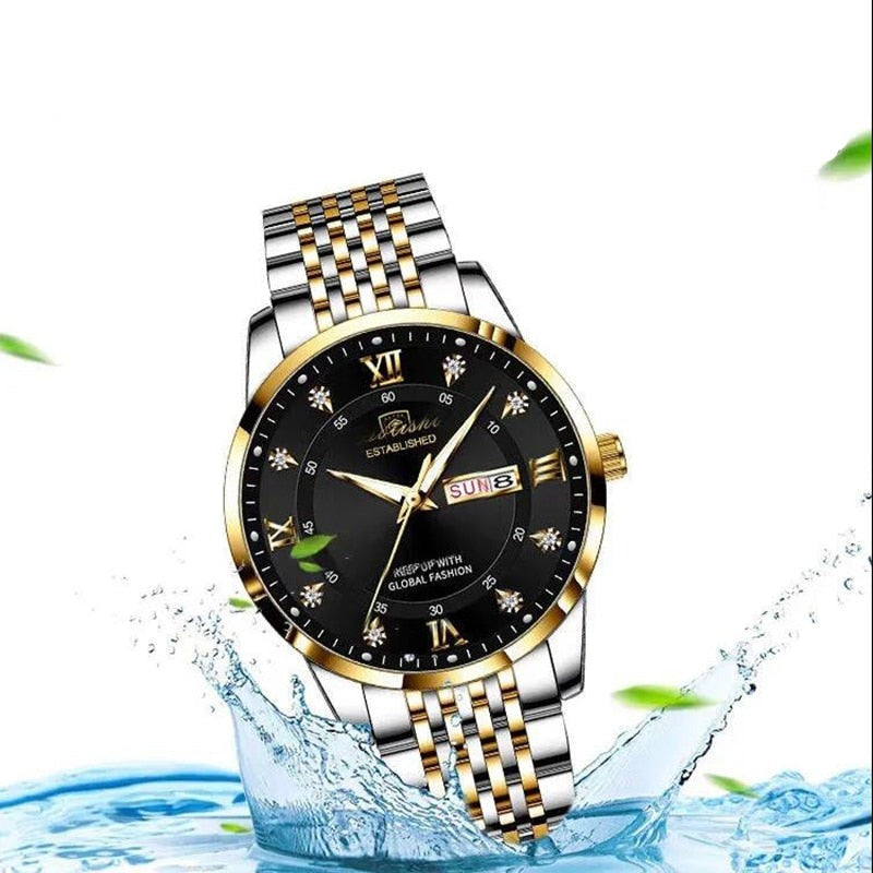 Classic Men’s Watch – Elegant Quartz Stainless Steel Wristwatch
