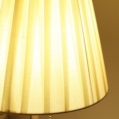 Classic Table Lamp with Empire Shade – Pull Chain Bedside Lamp for Living Room & Reading