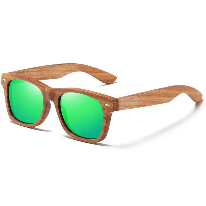 Classic Wooden Polarized Sunglasses UV400 Lightweight Frame