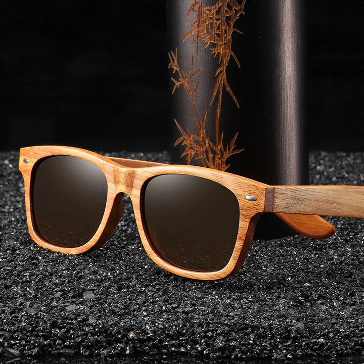 Classic Wooden Polarized Sunglasses UV400 Lightweight Frame