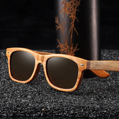 Classic Wooden Polarized Sunglasses UV400 Lightweight Frame