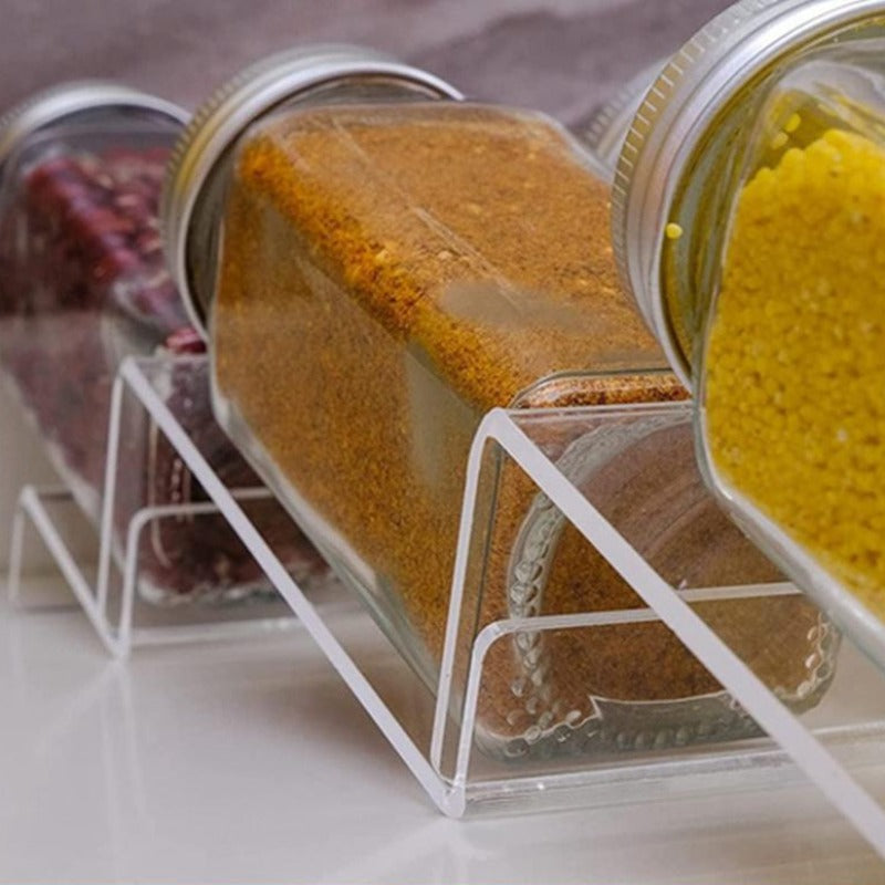 Clear Acrylic Spice Rack Kitchen Counter Storage Organizer