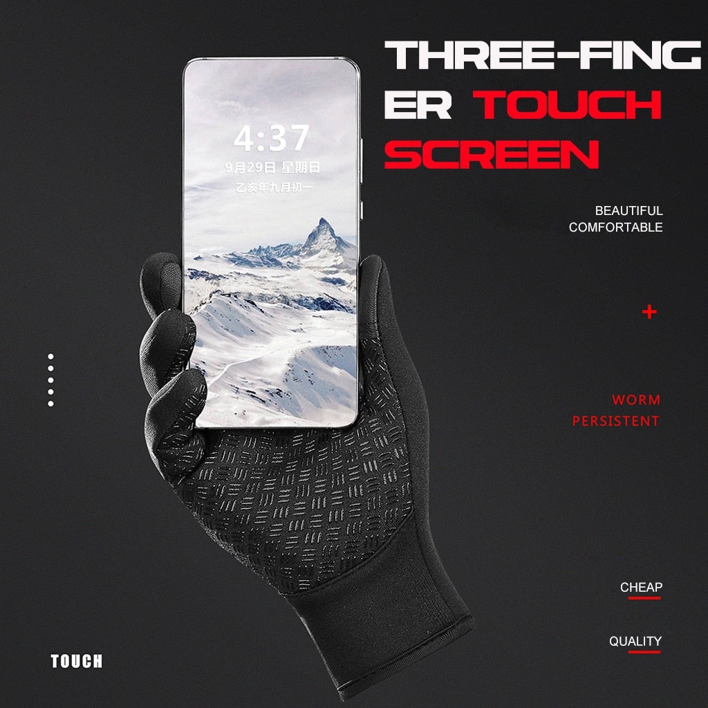 Cold Weather Thermal Gloves with Touchscreen Fingers and Anti Slip Grip