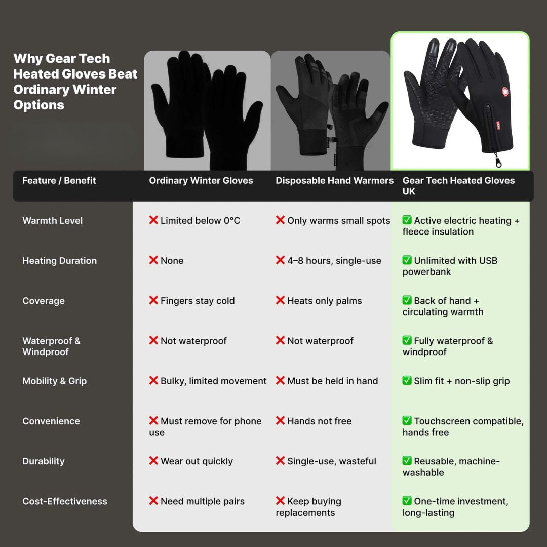 Cold Weather Thermal Gloves with Touchscreen Fingers and Anti Slip Grip
