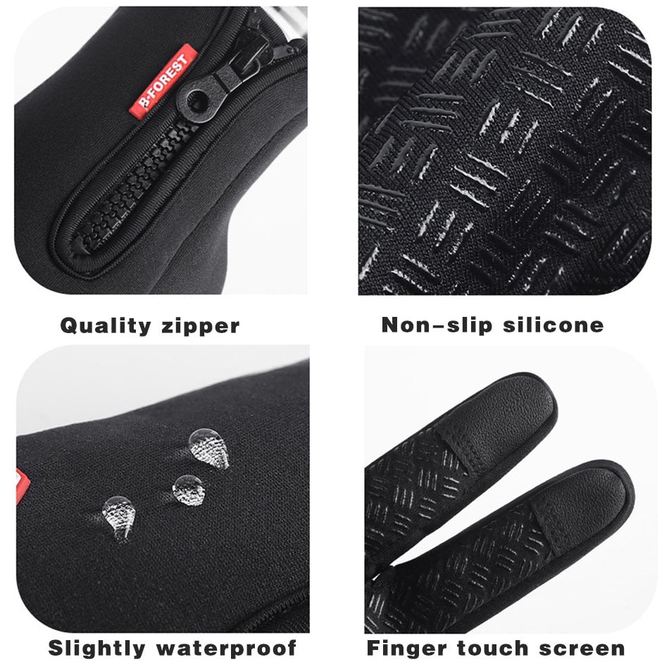 Cold Weather Thermal Gloves with Touchscreen Fingers and Anti Slip Grip
