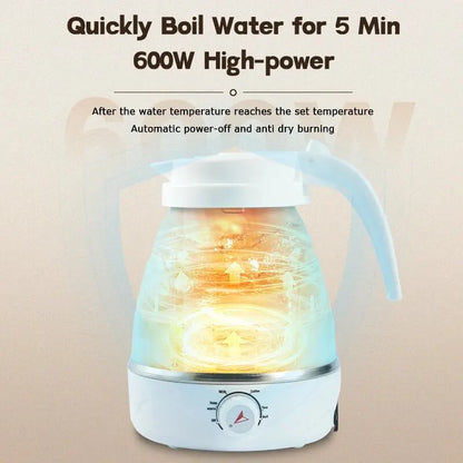 Collapsible Electric Kettle Portable Travel Silicone Fast Boil BPA Free